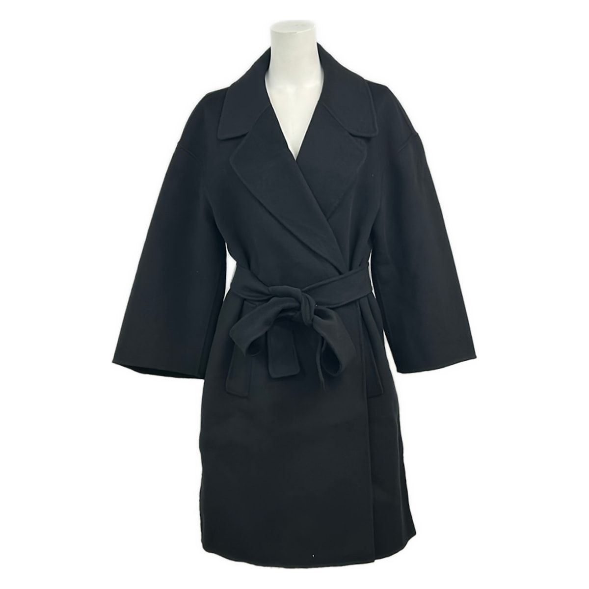 Max Mara S Coat L Black Double Face 44