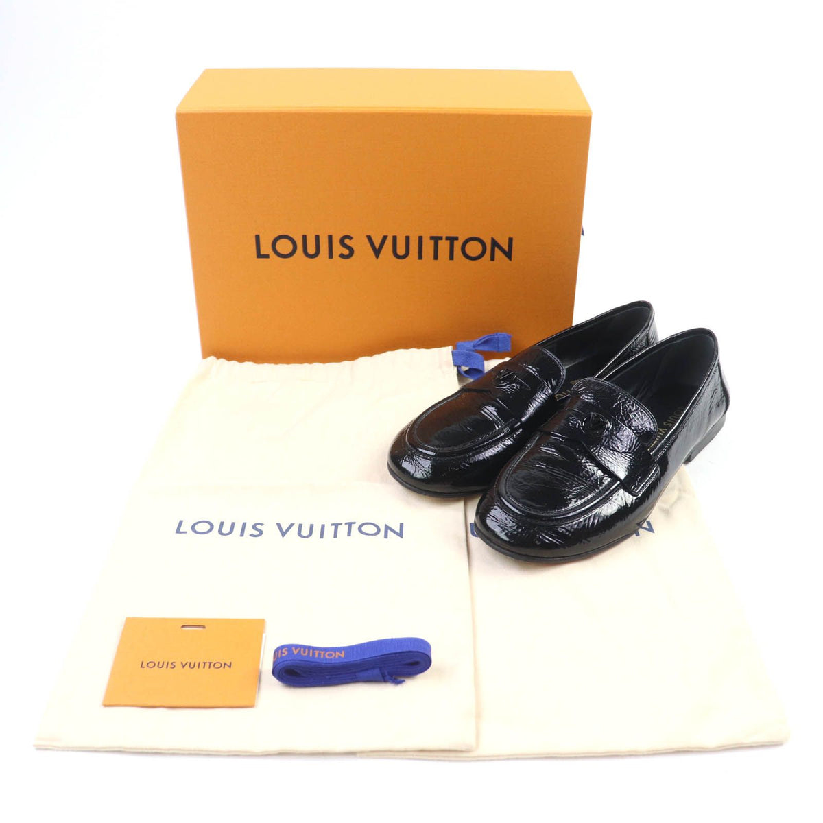Louis Vuitton Soho Line Leather Loafers Black with LV — view 2