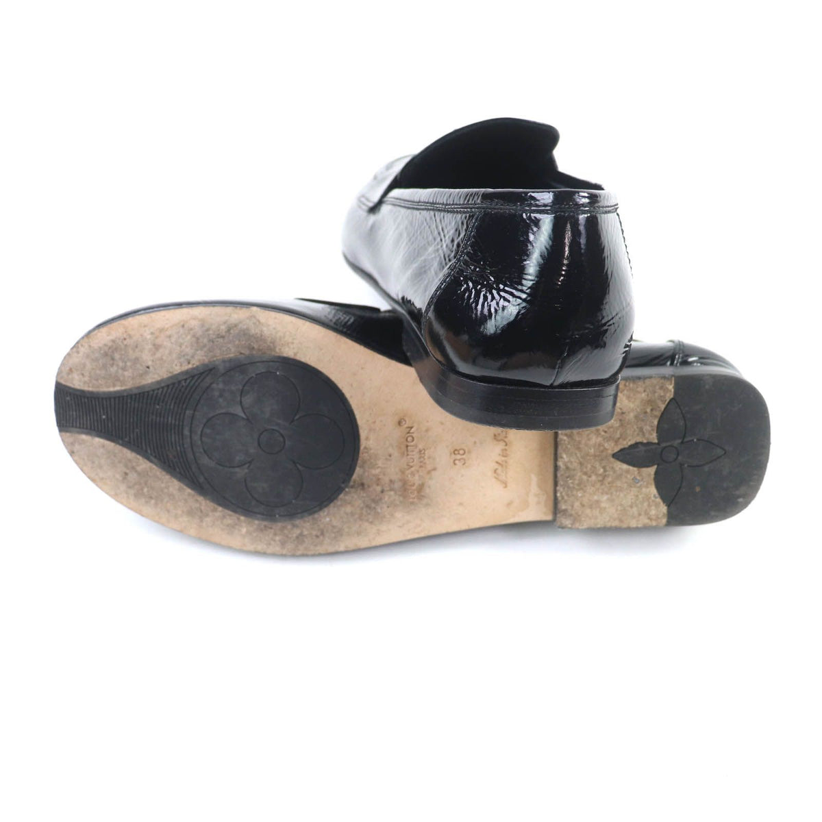 Louis Vuitton Soho Line Leather Loafers Black with LV — view 7