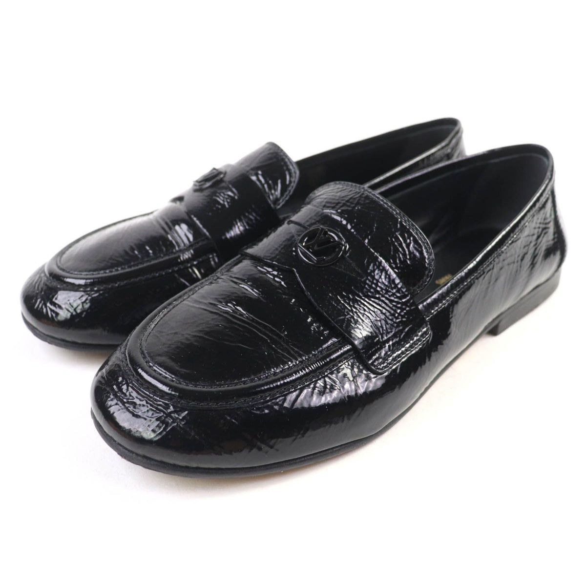 Louis Vuitton Soho Line Leather Loafers Black with LV
