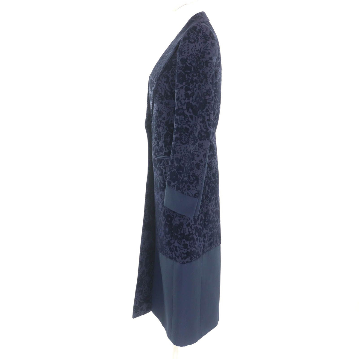 Celine Phoebe Philo Era Velour All Over Print Crombiecoat Outer Navy 34 — view 2