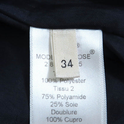 Celine Phoebe Philo Era Velour All Over Print Crombiecoat Outer Navy 34 — view 8