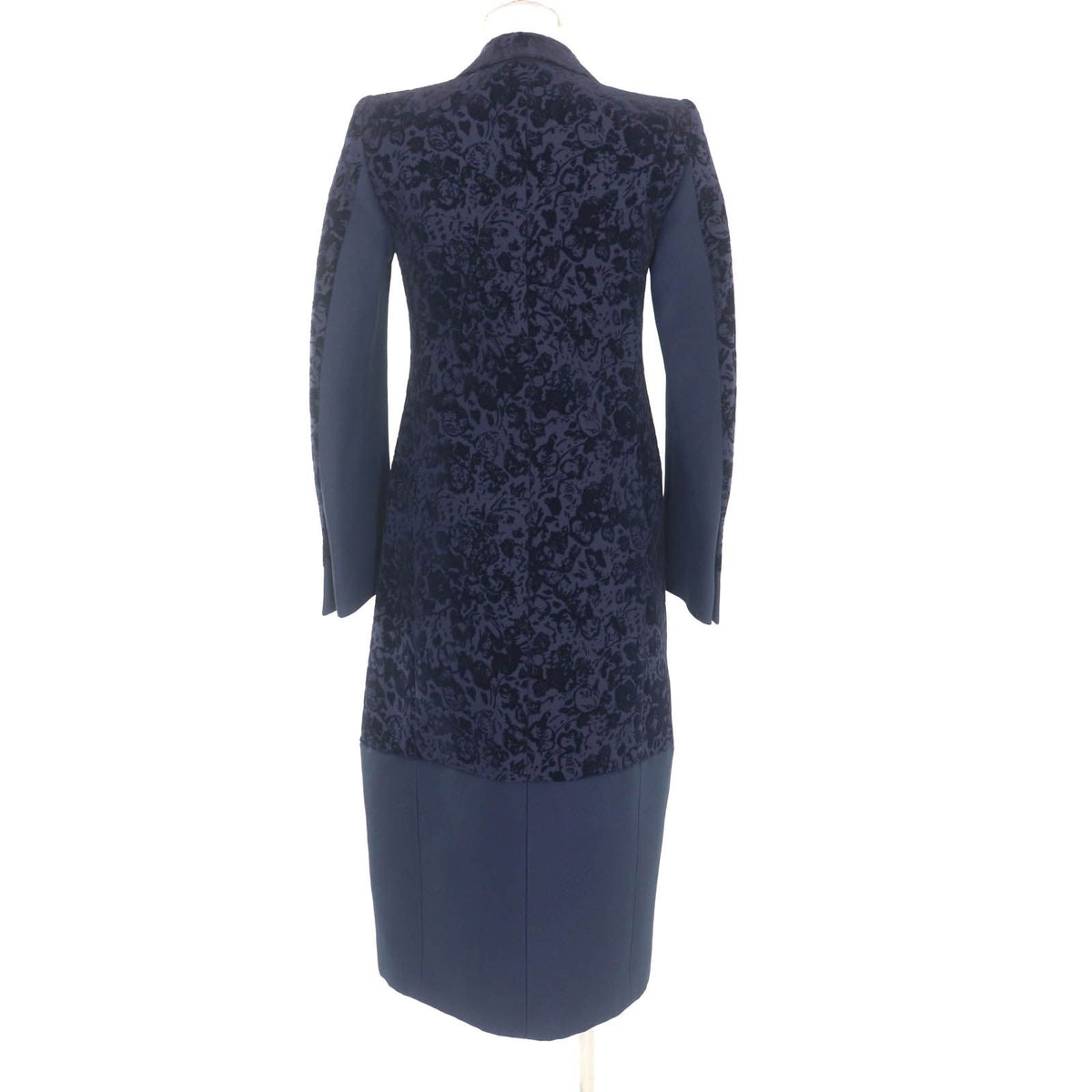 Celine Phoebe Philo Era Velour All Over Print Crombiecoat Outer Navy 34 — view 3