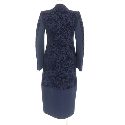 Celine Phoebe Philo Era Velour All Over Print Crombiecoat Outer Navy 34 — view 3