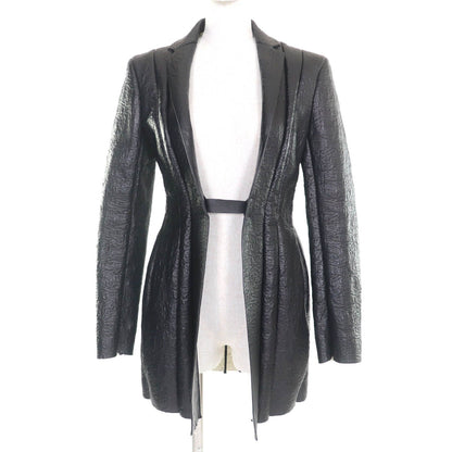 Celine 2 Cutoff Pleated Design Lambskin Jacket Black 36