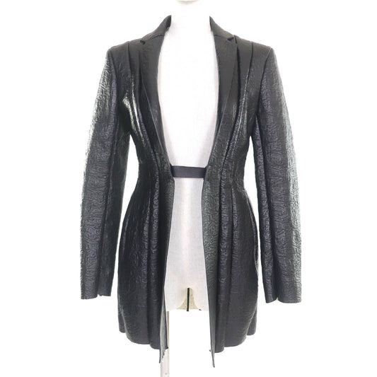 Celine 2 Cutoff Pleated Design Lambskin Jacket Black 36