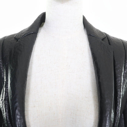 Celine 2 Cutoff Pleated Design Lambskin Jacket Black 36 — view 4
