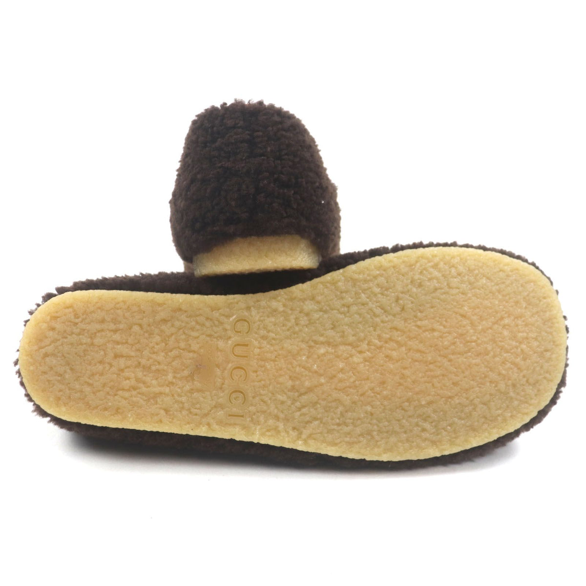 Gucci Fleece Leather Horsebit Moccasins Tip Slip-on Loafers Brown 6 — view 5