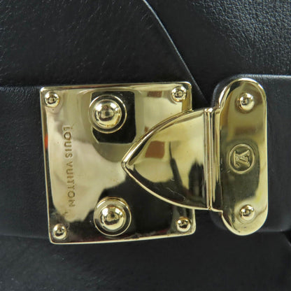 Louis Vuitton Buckle Wedge Sole Leather Short Boots Booties Black — view 8