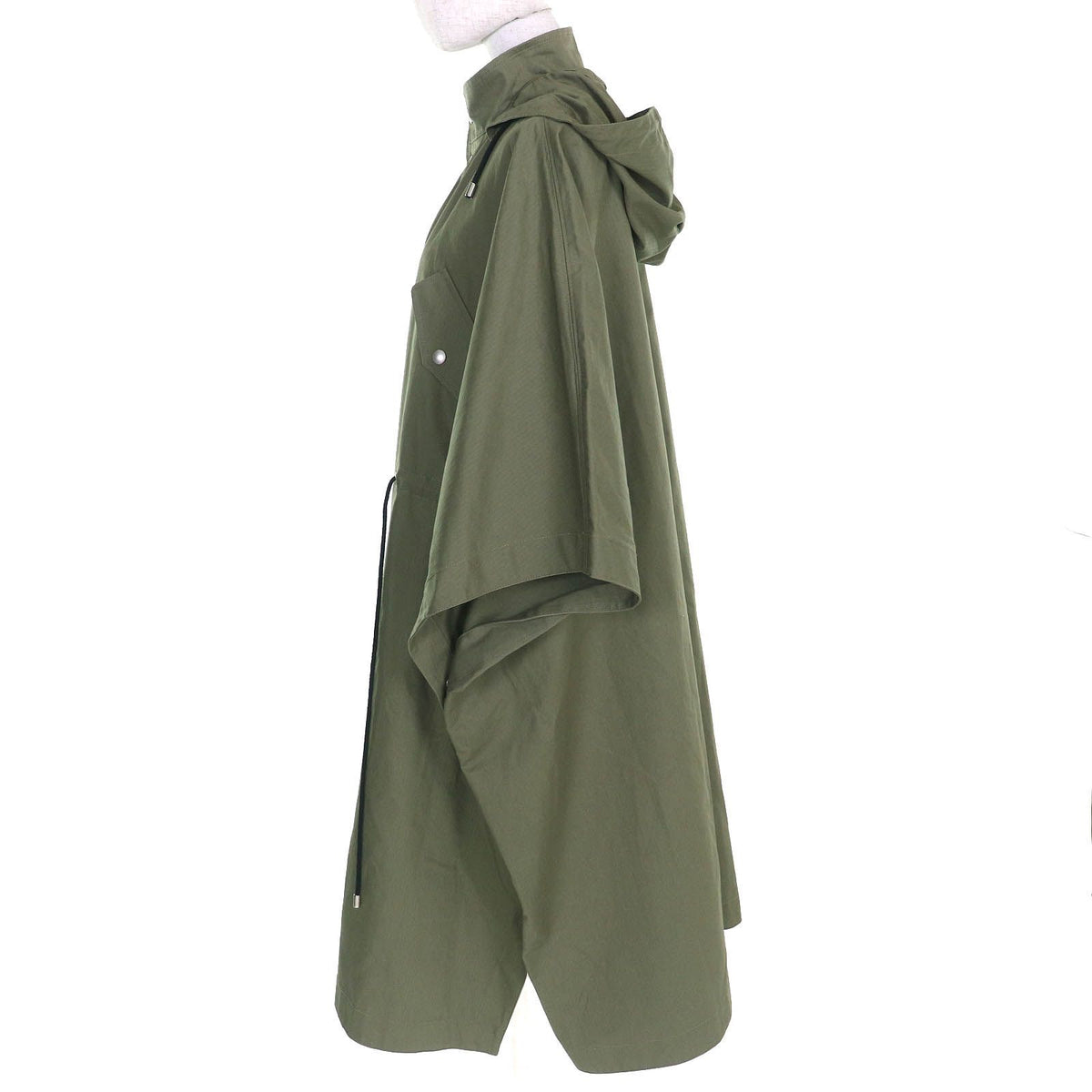 Dior Cotton 100% Bee Embroidery Hooded Military Cape Coat Khaki XS — view 2