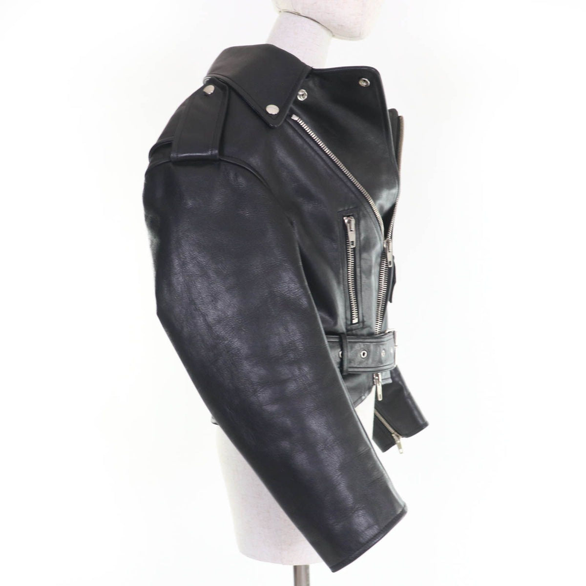 Balenciaga Swing Top Leather Rider's Jacket Black 34 — view 4