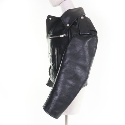 Balenciaga Swing Top Leather Rider's Jacket Black 34 — view 2