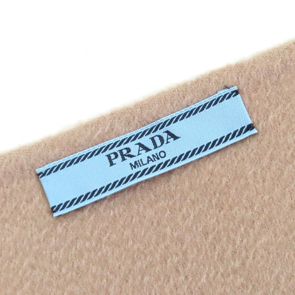 Prada Cashmere 100% Logo Button Long Wrap Skirt Beige 40 — view 6