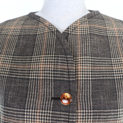 Gucci Wool Glen Plaid Prince of Wales Belted Coat Brown 36 — view 4