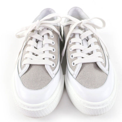 Hermes Get Fabric Leather Use Low-Top Sneakers White Gray — view 4