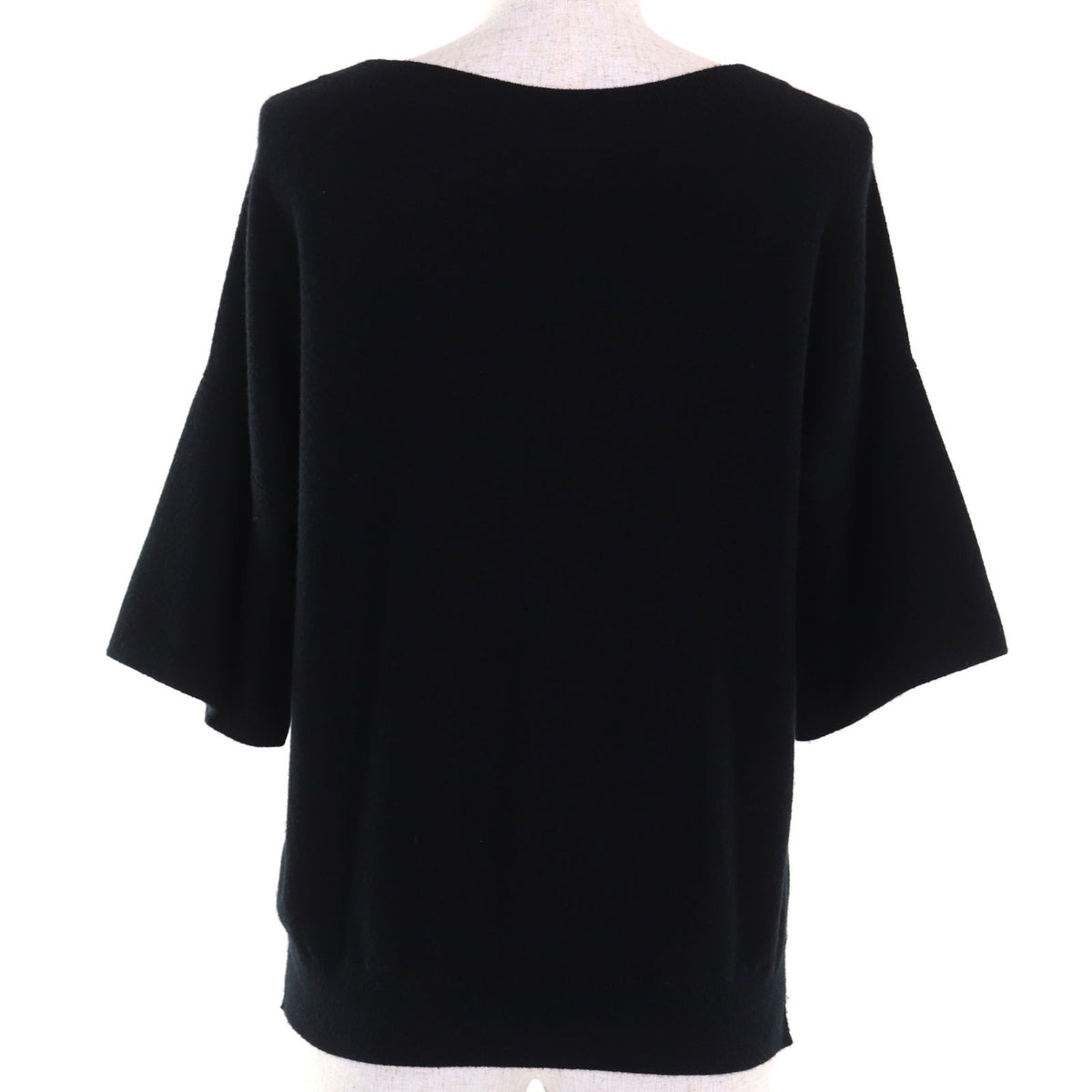 Hermes Cashmere Cotton H Logo Design Boat Neck Dropshoulder Short Sleeve Knit — view 3