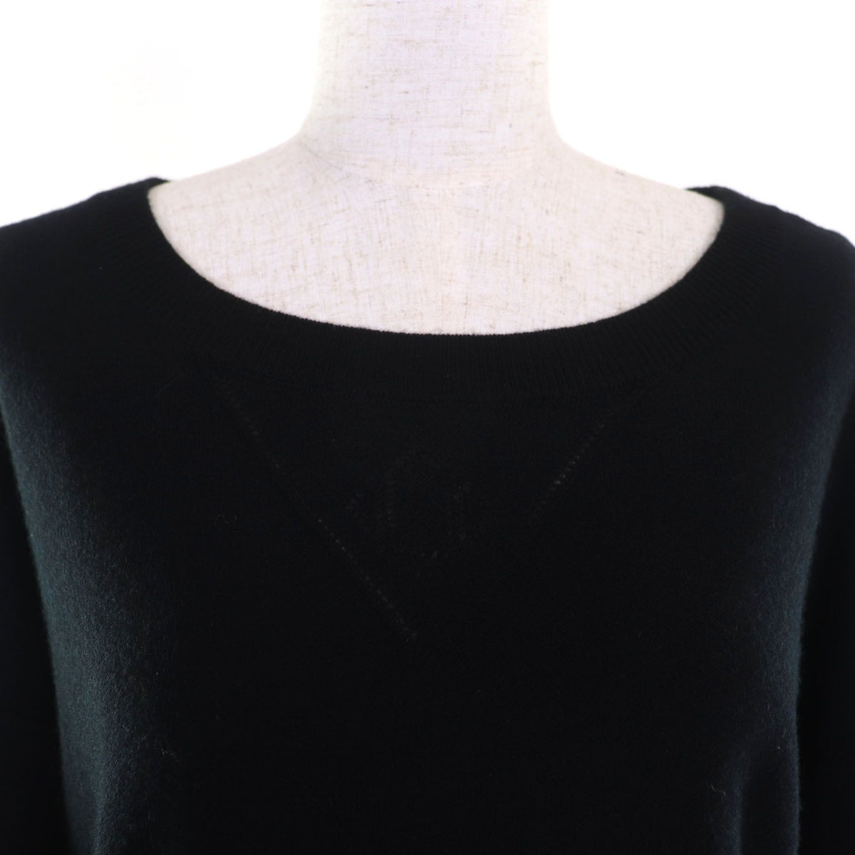 Hermes Cashmere Cotton H Logo Design Boat Neck Dropshoulder Short Sleeve Knit — view 4
