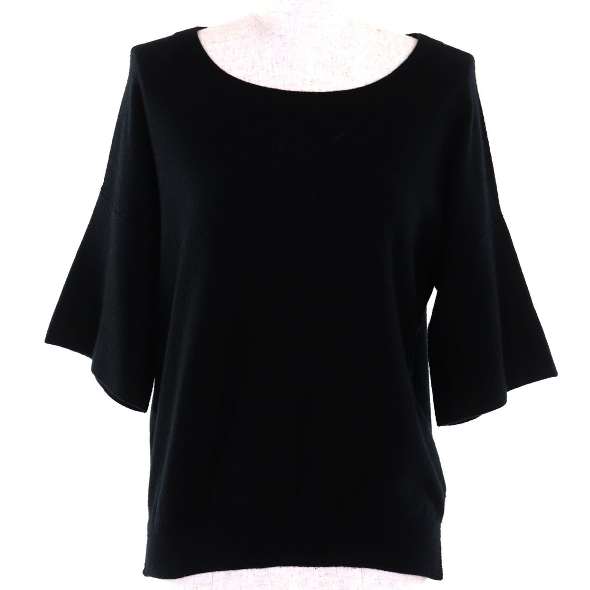 Hermes Cashmere Cotton H Logo Design Boat Neck Dropshoulder Short Sleeve Knit