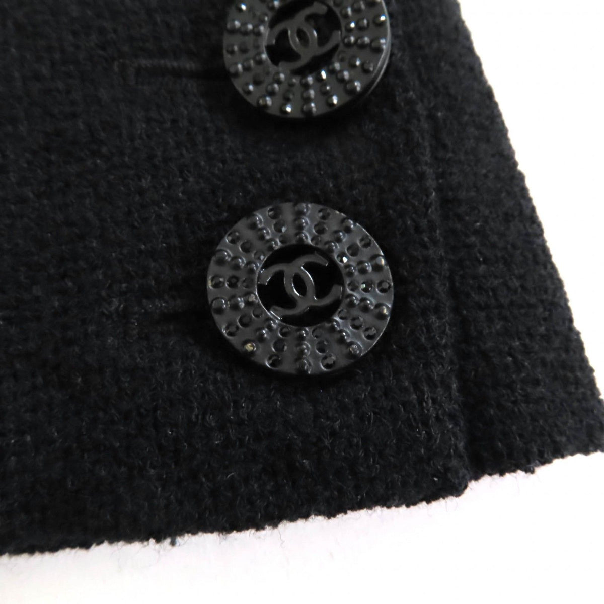 Chanel Lining Silk 100% Big CC Logo Buckle with Belt Long Sleeve Wool Dress — view 6