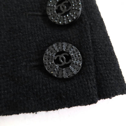 Chanel Lining Silk 100% Big CC Logo Buckle with Belt Long Sleeve Wool Dress — view 6