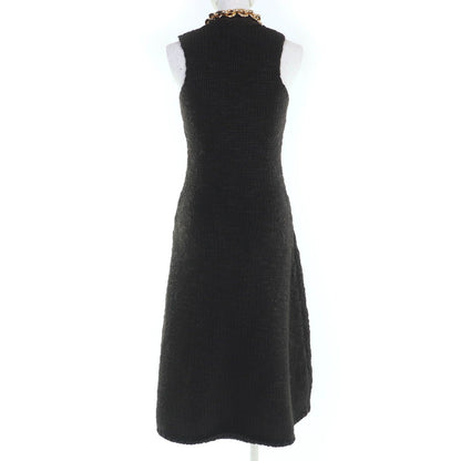 Bottega Veneta Gold Chain Knit Dress Dark Brown — view 3