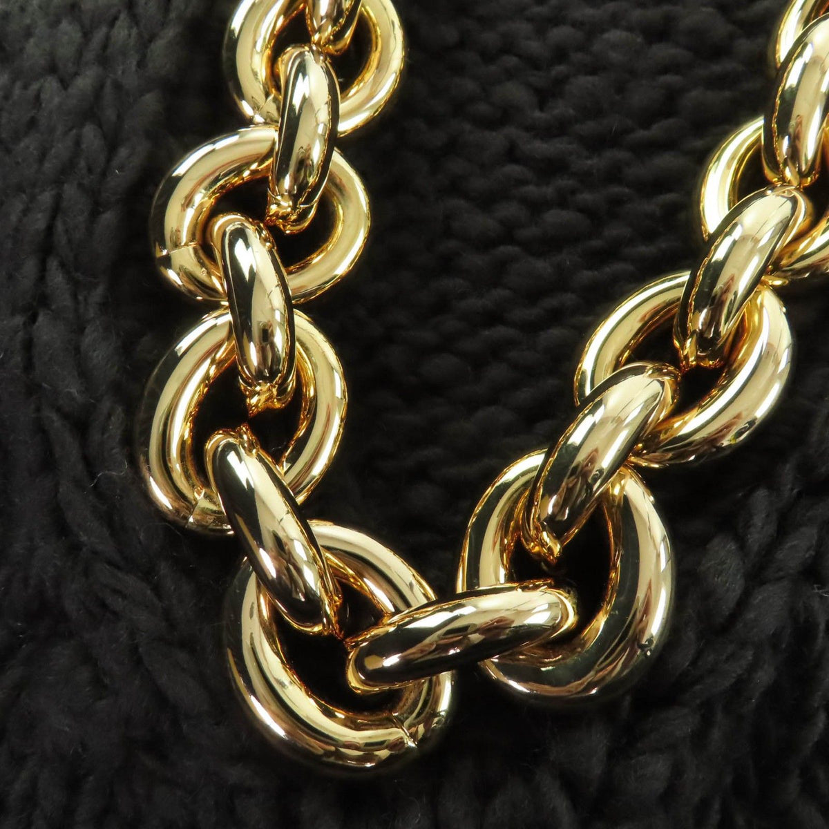 Bottega Veneta Gold Chain Knit Dress Dark Brown — view 5