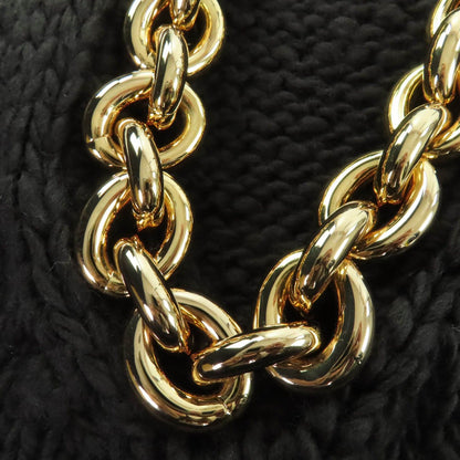 Bottega Veneta Gold Chain Knit Dress Dark Brown — view 5