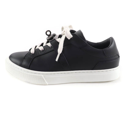 Hermes Day Silver Kelly Buckle Lace-up Leather Sneakers Black — view 5