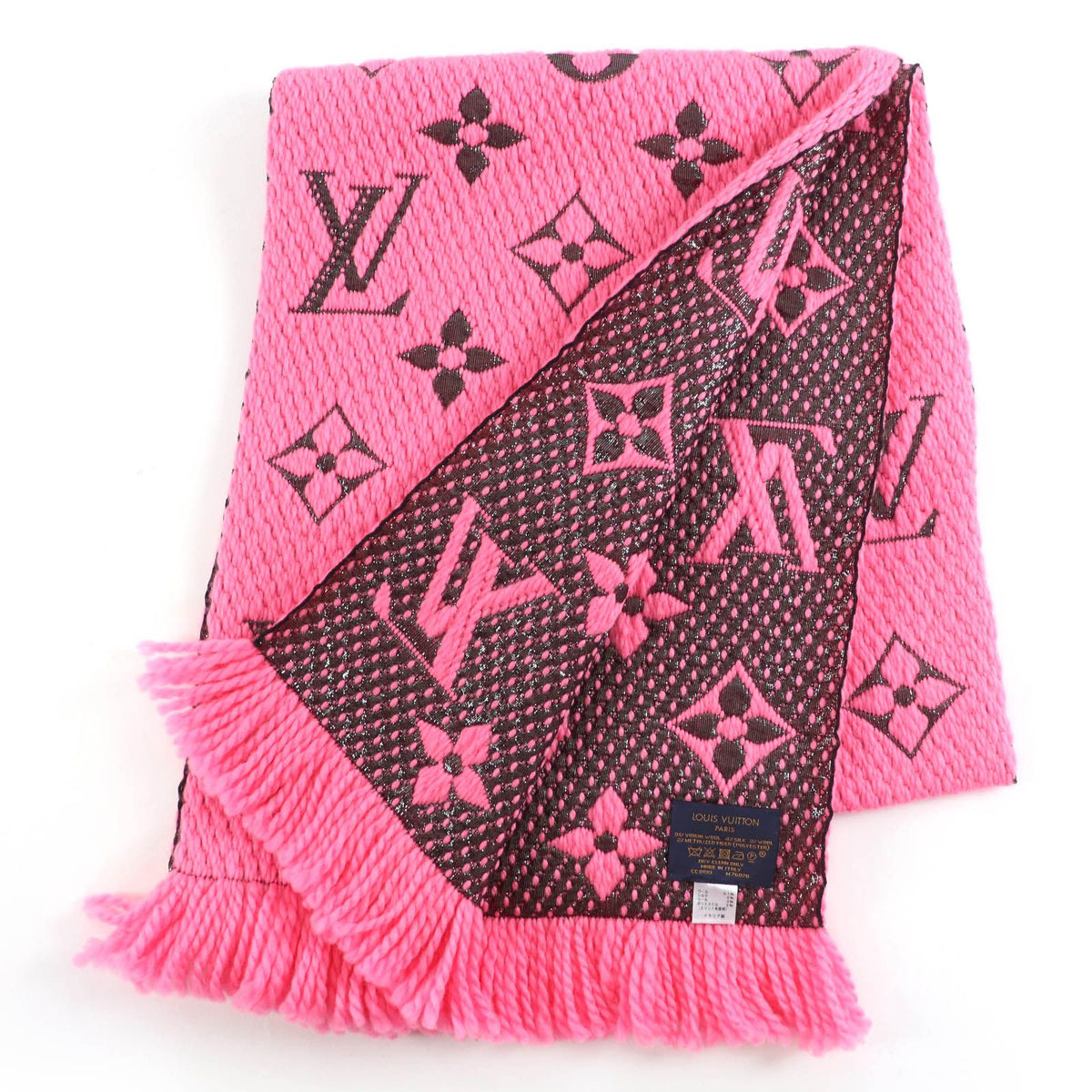 Louis Vuitton Logomania Scarf Shine Silk Blend Rose Pop — view 3