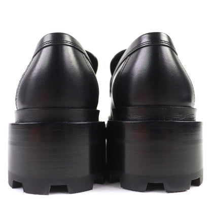 Hermes Moccasins Louvre H Logo Leather Loafers Black — view 6