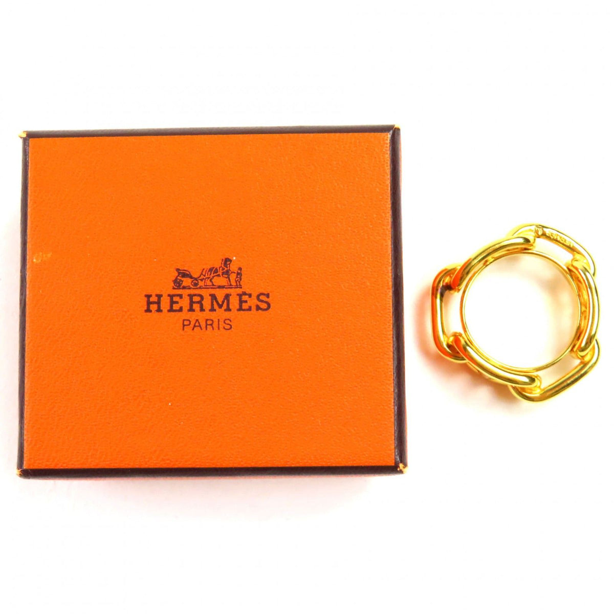 Hermes Legate Chaine D'ancre Scarf Closure Ring Gold — view 2