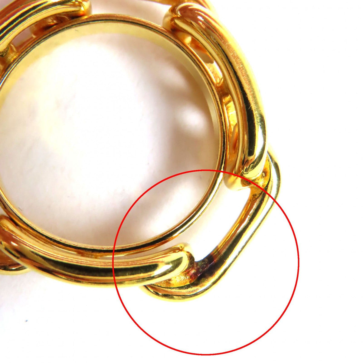 Hermes Legate Chaine D'ancre Scarf Closure Ring Gold — view 6