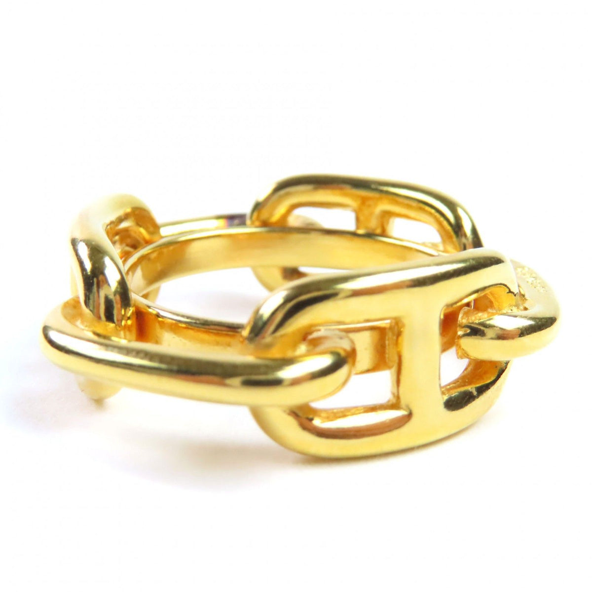 Hermes Legate Chaine D'ancre Scarf Closure Ring Gold — view 3
