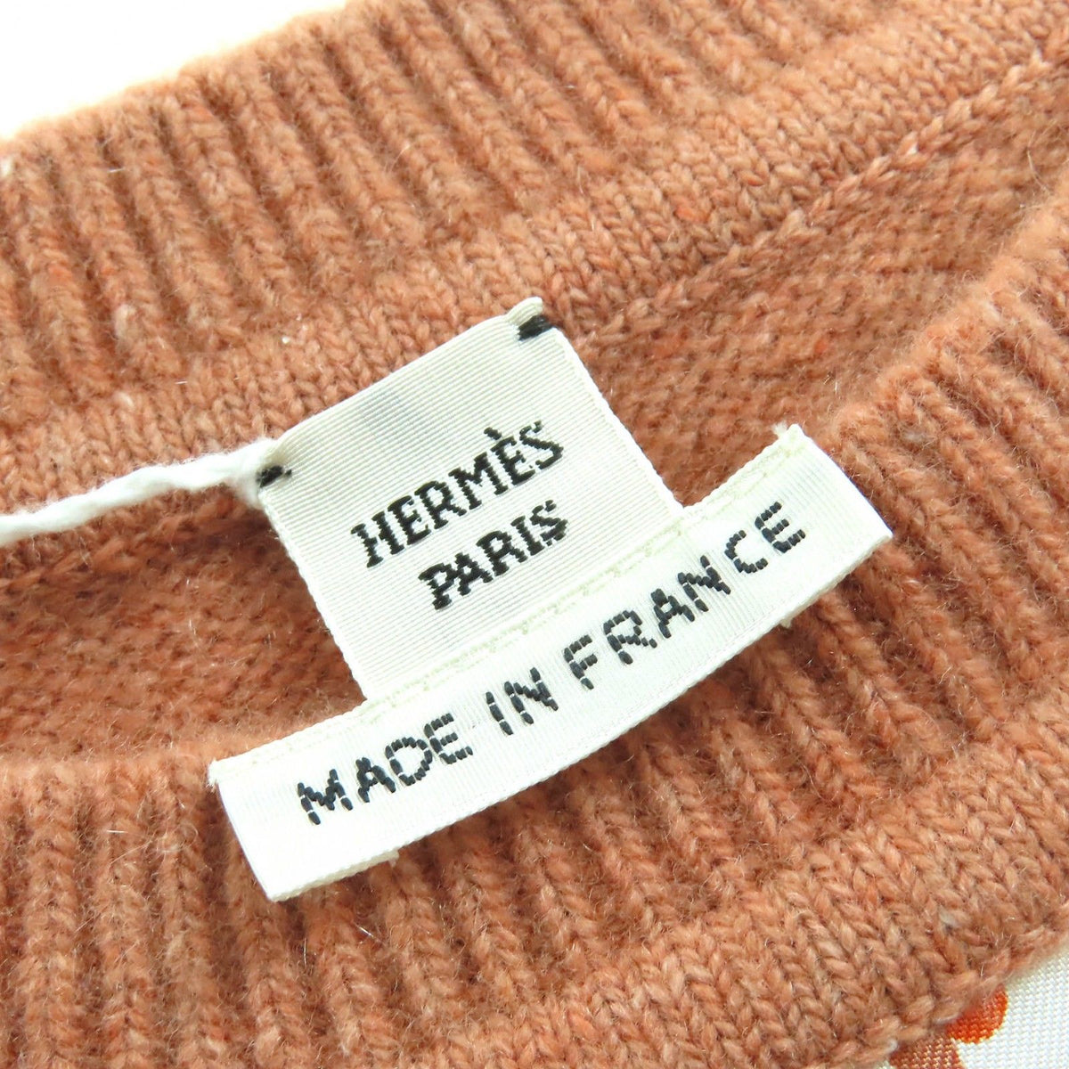 Hermes Brides de Gala Silk Cashmere Mix Rose Aube Twillaine Short Sleeve Knit — view 6