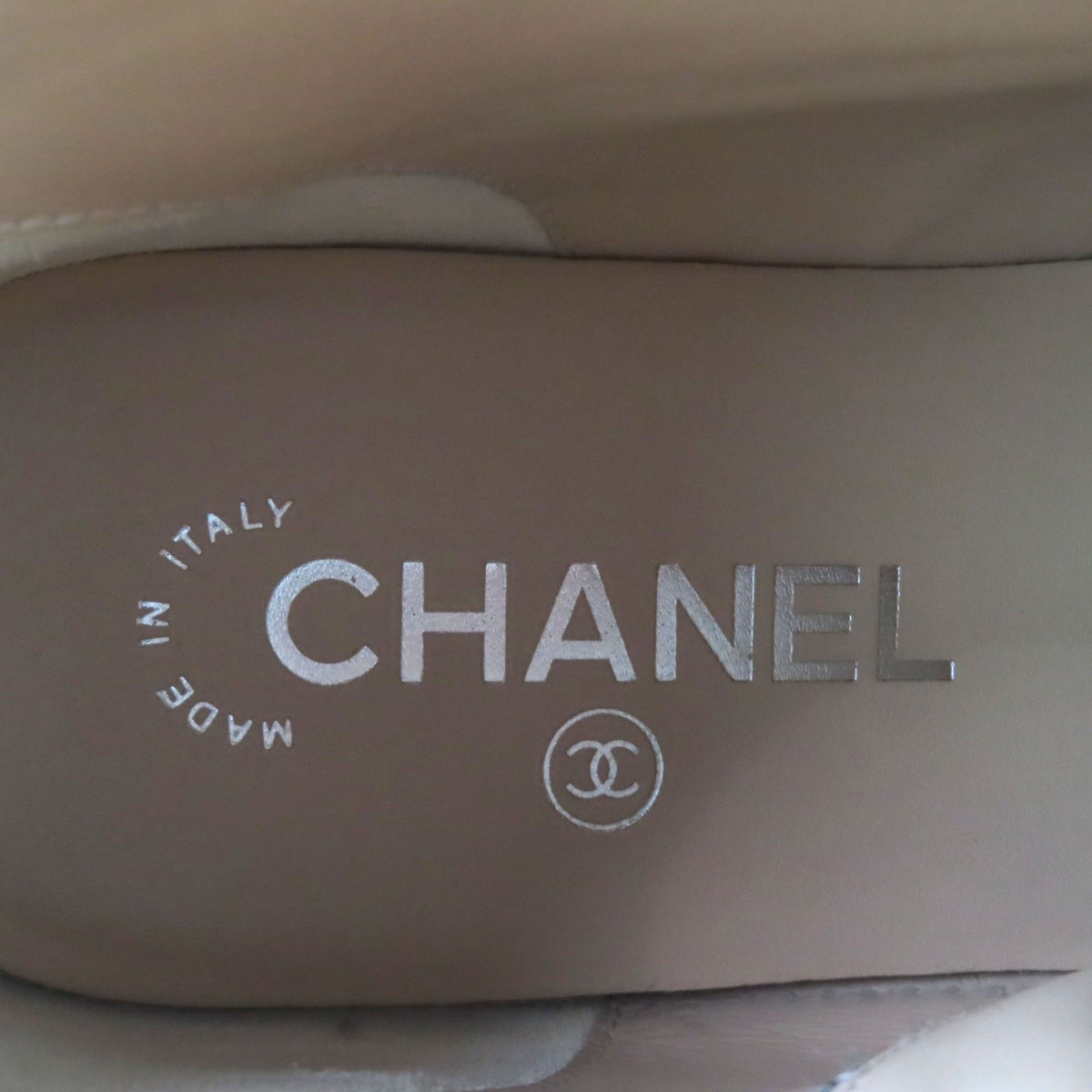 Chanel CC Logo Leather Switch Tweed Lace-up Sneakers Black Gray — view 8