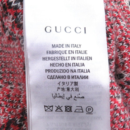 Gucci Alpaca Wool Tiger Head Gold Button GG Jacquard Knit Cardigan Black — view 7