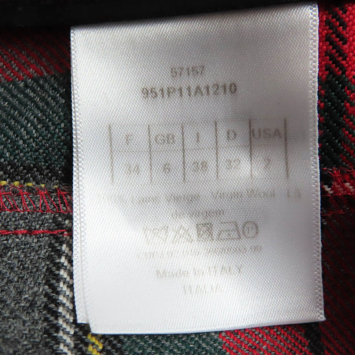 Dior Wool 100% Check Pattern Pants Multicolor 38 — view 8