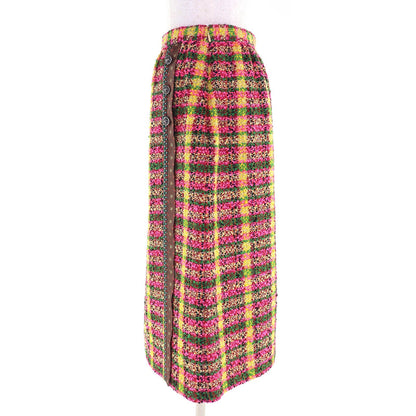 Gucci Some Silk 100% Lion Button All Over Print Wool Long Skirt Multicolor 36 — view 2