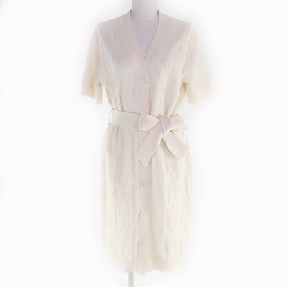 Hermes Wool 100% Belted H Motif Short Sleeve Knit Dress 38