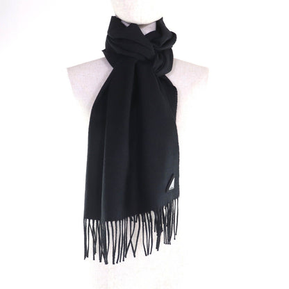 Prada Silk Cashmere Mixed Fringe Scarf Black — view 4