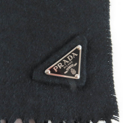 Prada Silk Cashmere Mixed Fringe Scarf Black — view 6