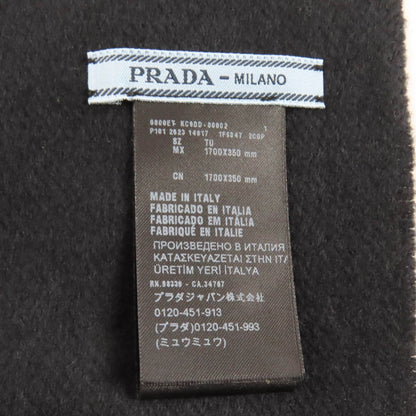 Prada Silk Cashmere Mixed Fringe Scarf Black — view 7