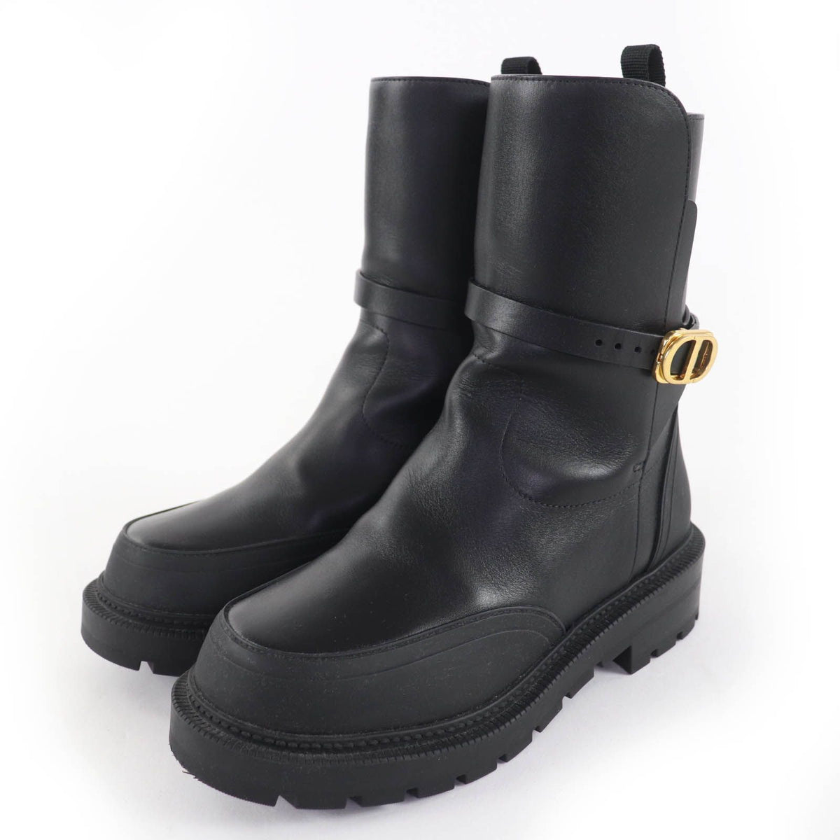 Dior Empreinte CD Logo Leather Short Boots Black