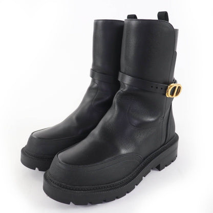 Dior Empreinte CD Logo Leather Short Boots Black