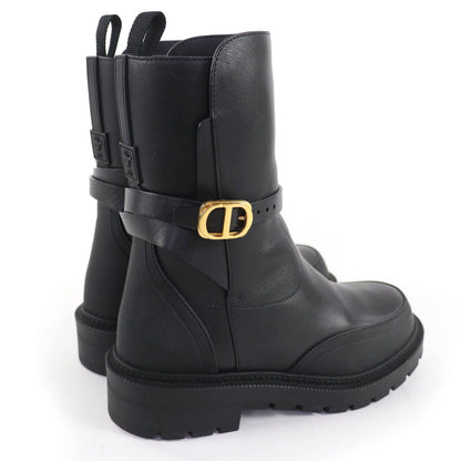 Dior Empreinte CD Logo Leather Short Boots Black — view 3