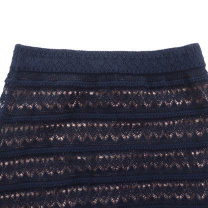 Gucci Cotton Petticoat with Knee-Length Full Lace Skirt Dark Navy — view 4