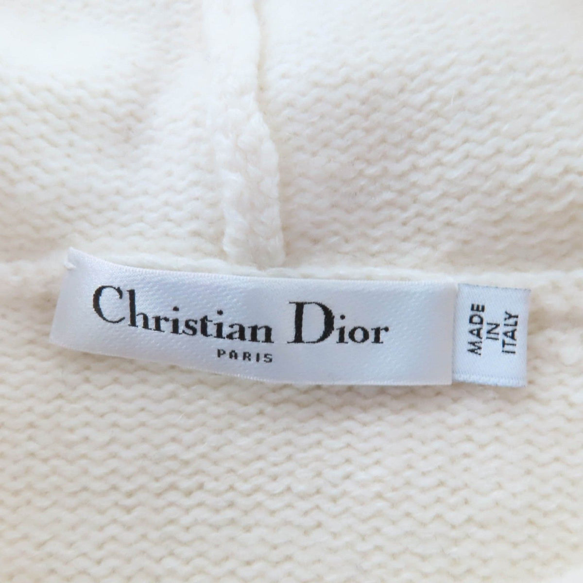 Dior Wool Cashmere Hooded Knit Hoodie Ivory 40 — view 6