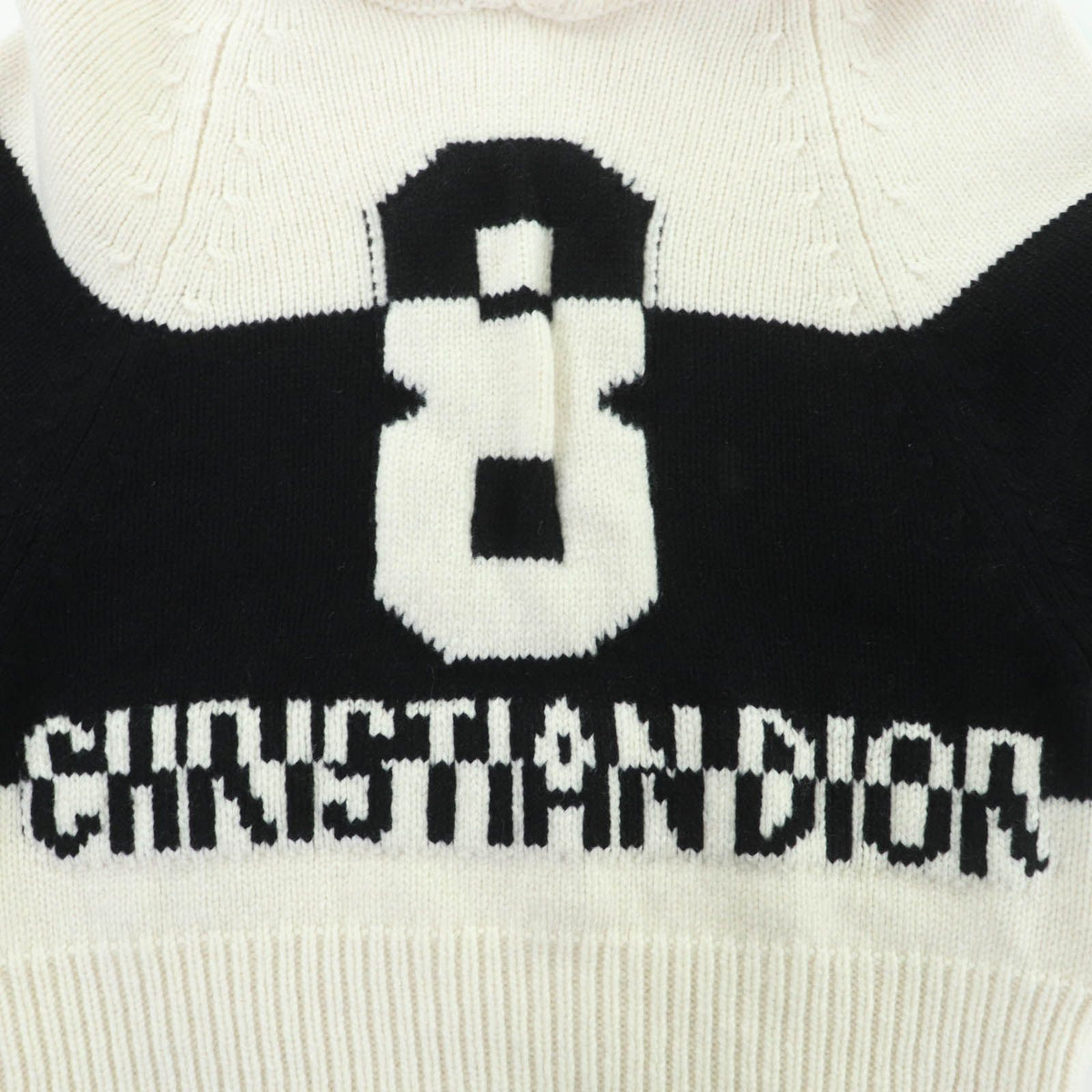 Dior Wool Cashmere Hooded Knit Hoodie Ivory 40 — view 5