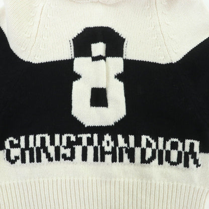 Dior Wool Cashmere Hooded Knit Hoodie Ivory 40 — view 5