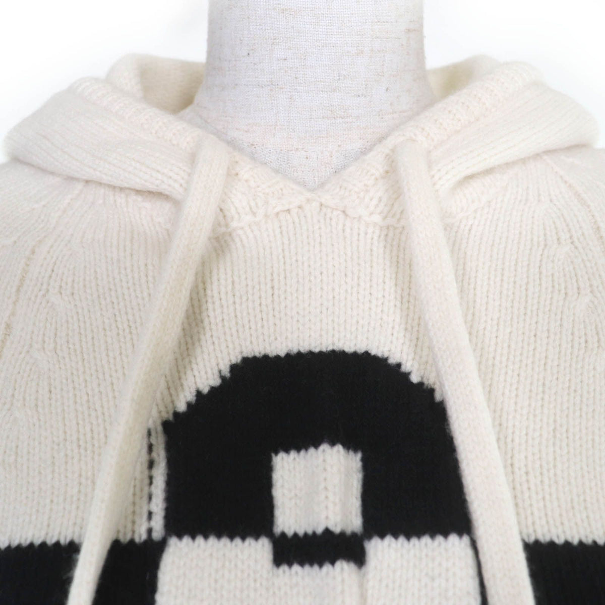 Dior Wool Cashmere Hooded Knit Hoodie Ivory 40 — view 4